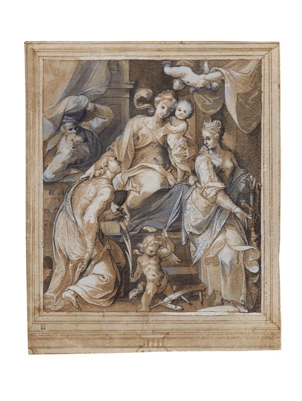 Joseph Heintz the Elder - The Holy Family with the Saints Barbara and Catherine (Sacra Conversazi
