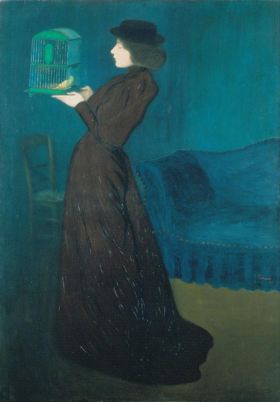 Jozsef Rippl-Ronai (1861-1927)-Woman with a Birdcage