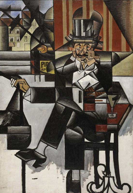 Juan Gris (Jose Victoriano Gonzalez Perez), Spanish, 1887-1927 -- Man in a Cafe
