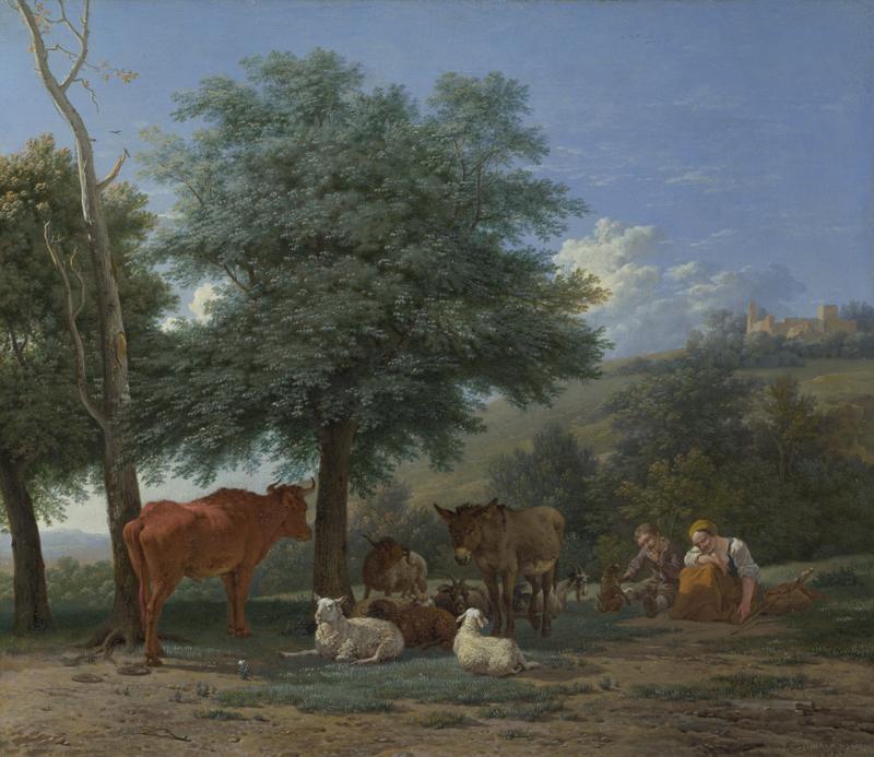 Karel Dujardin - Farm Animals with a Boy and Herdswoman
