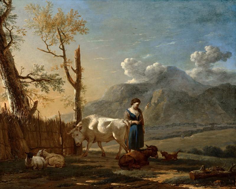 Karel Dujardin - Landscape with a Shepherdess
