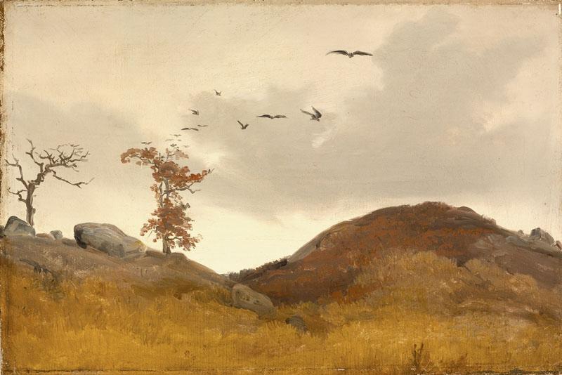 Karl Friedrich Lessing - Landscape with Crows
