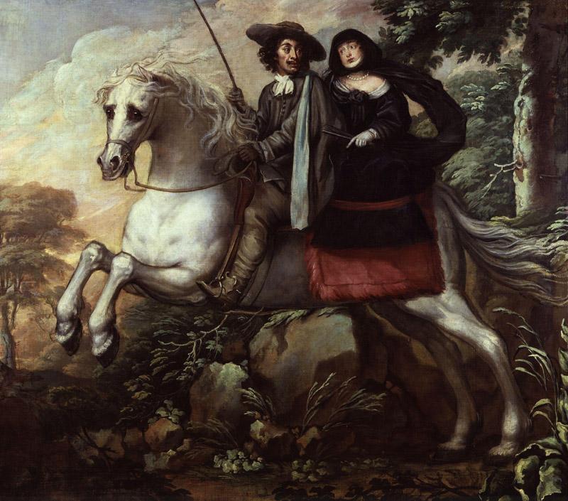 King Charles II and Jane Lane riding to Bristol by Isaac Fuller
