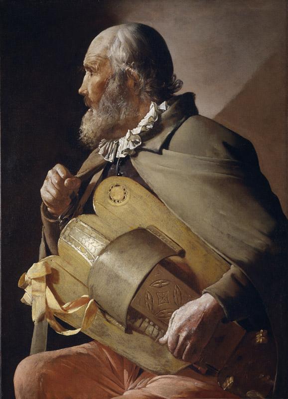 La Tour, Georges de-Ciego tocando la zanfonia-86 cm x 62,5 cm
