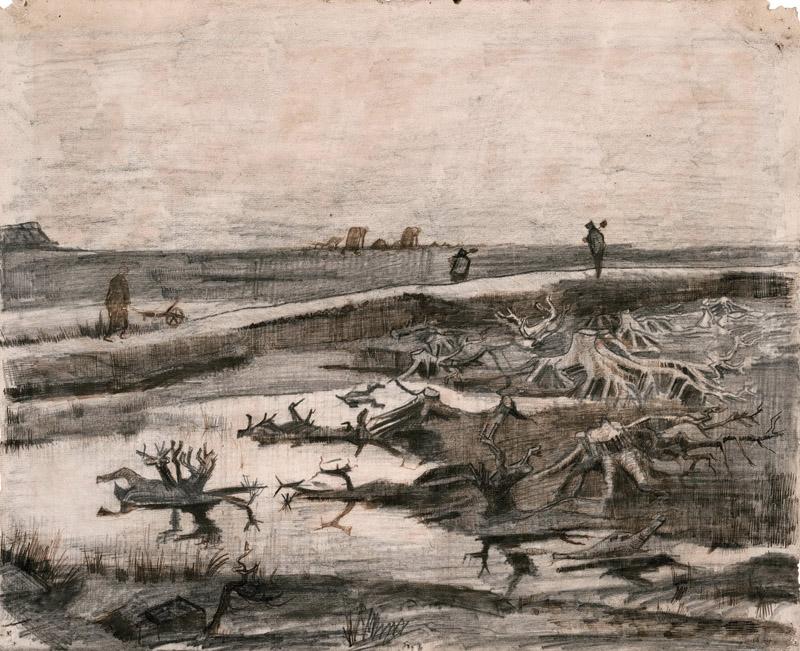 Landscape with Bog-Oak Trunks