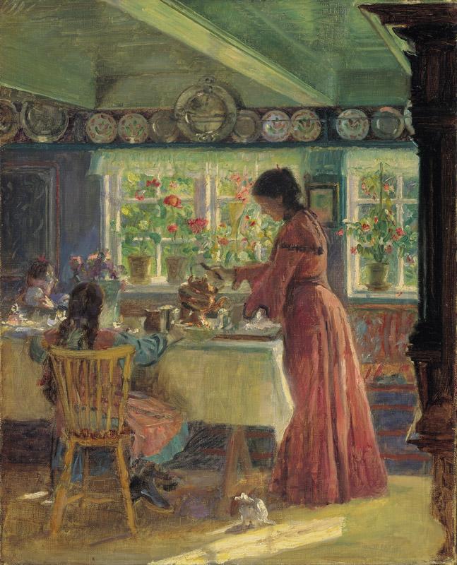 Laurits Tuxen - Pouring the morning coffee