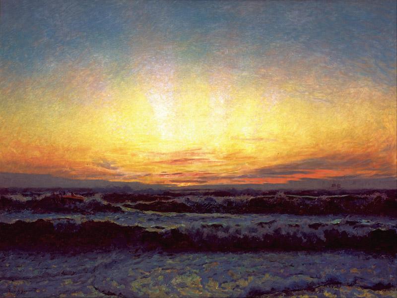 Laurits Tuxen - The North Sea in stormy weather. After sunset