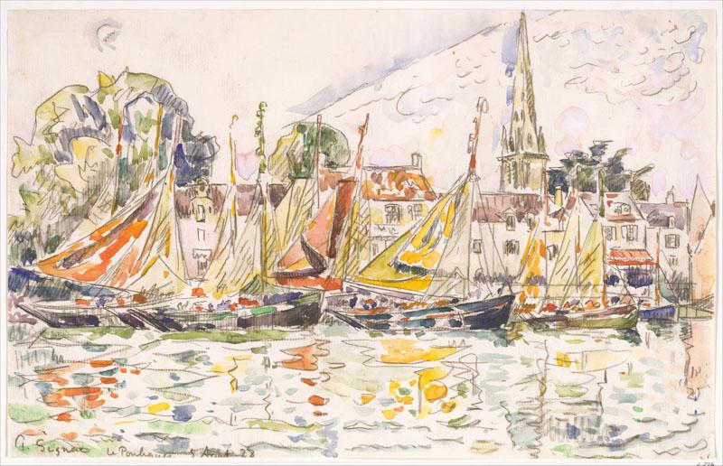 Le Pouliguen- Fishing Boats-Paul Signac (French, Paris 1863-1935 Paris)