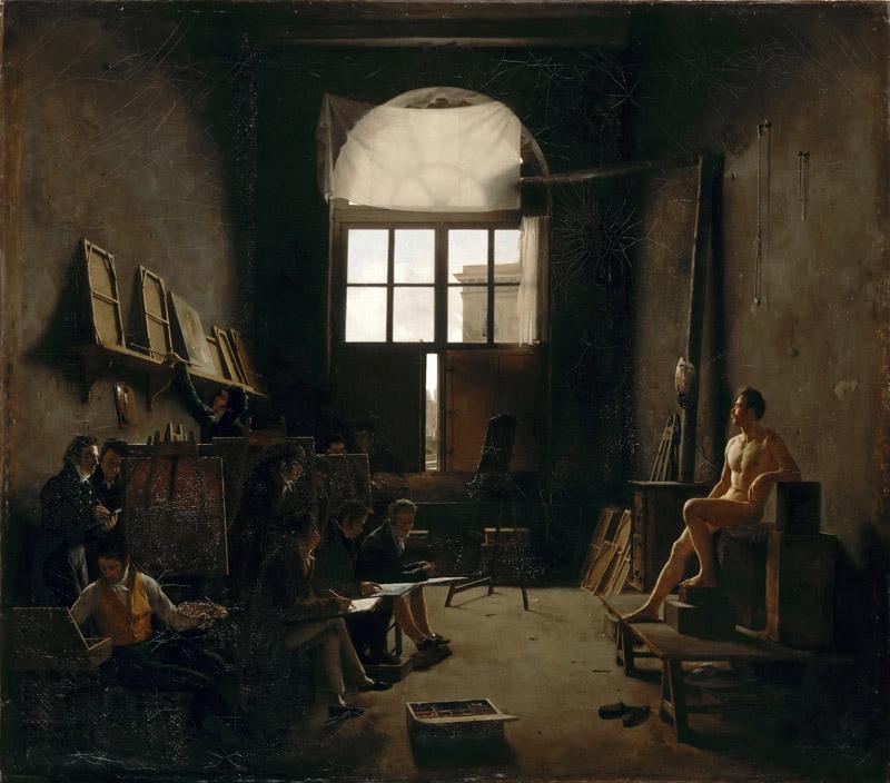 Leon Mathieu Cochereau -- Interior of the studio of Jacques-Louis David