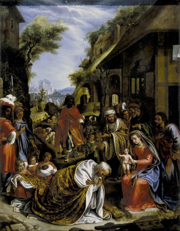 Lignis, Pietro de-Adoracion de los Reyes Magos-70 cm x 54 cm