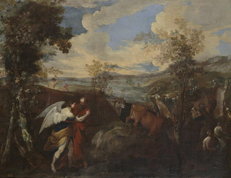 Lione, Andrea di-Lucha de Jacob con el angel-98 cm x 125 cm