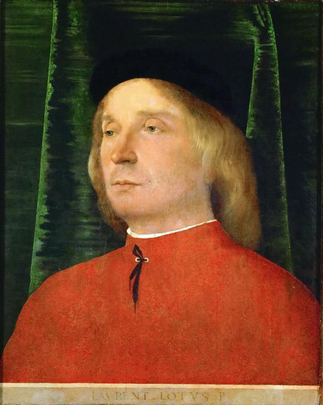 Lorenzo Lotto -- Young man in a red jacket