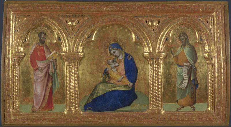 Lorenzo Veneziano - The Madonna of Humility with Saints Mark and John