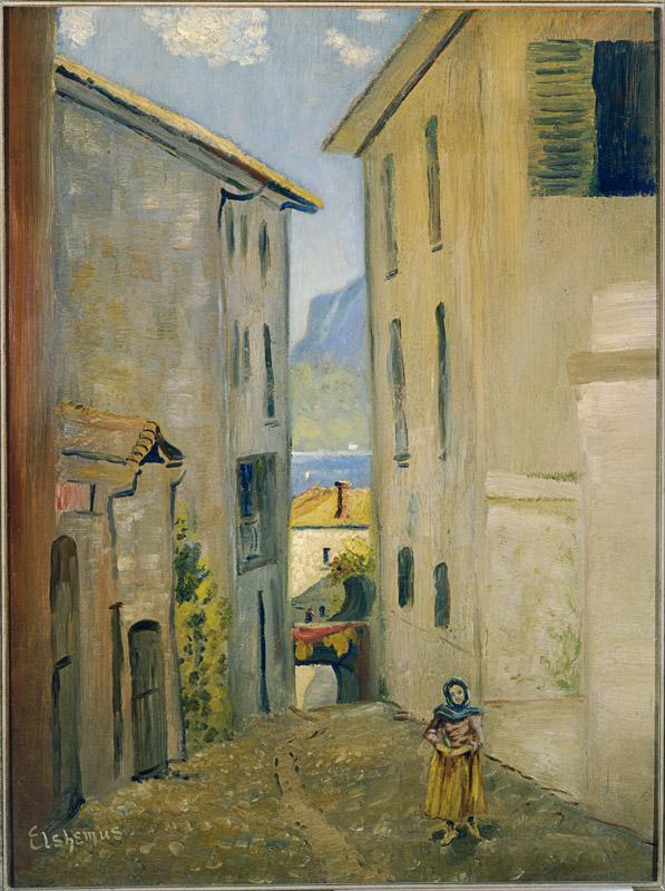 Louis Eilshemius (1864-1942)-Street in Lugano