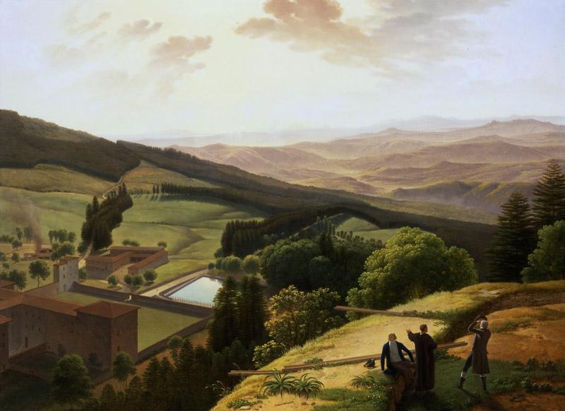 Louis Gauffier, French, 1761-1801 -- The Monastery of Vallombrosa and the Arno Valley Seen from Paradisino