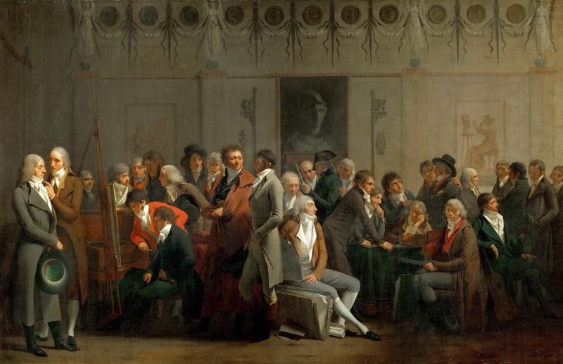 Louis Leopold Boilly (1761-1845) -- Assembly of Artists in the Studio of Isabey
