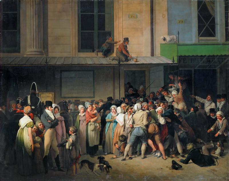 Louis Leopold Boilly (1761-1845) -- Entrance of the Theater of L Ambigu-Comique Before