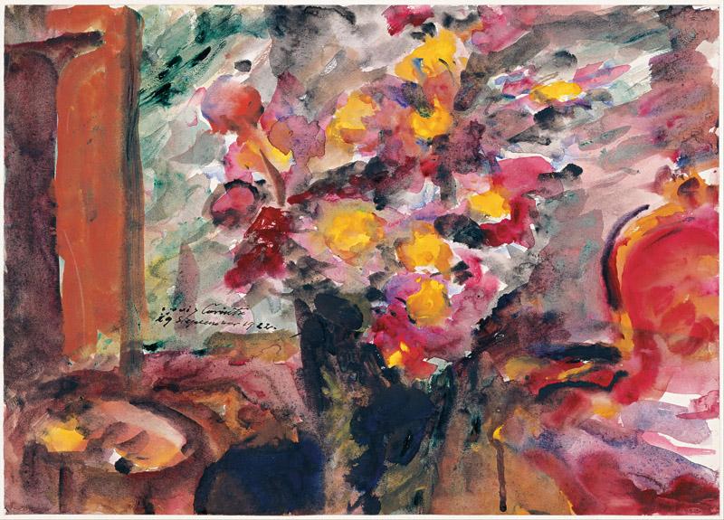 Lovis Corinth (1858-1925)-Flower Vase on a Table, 1922