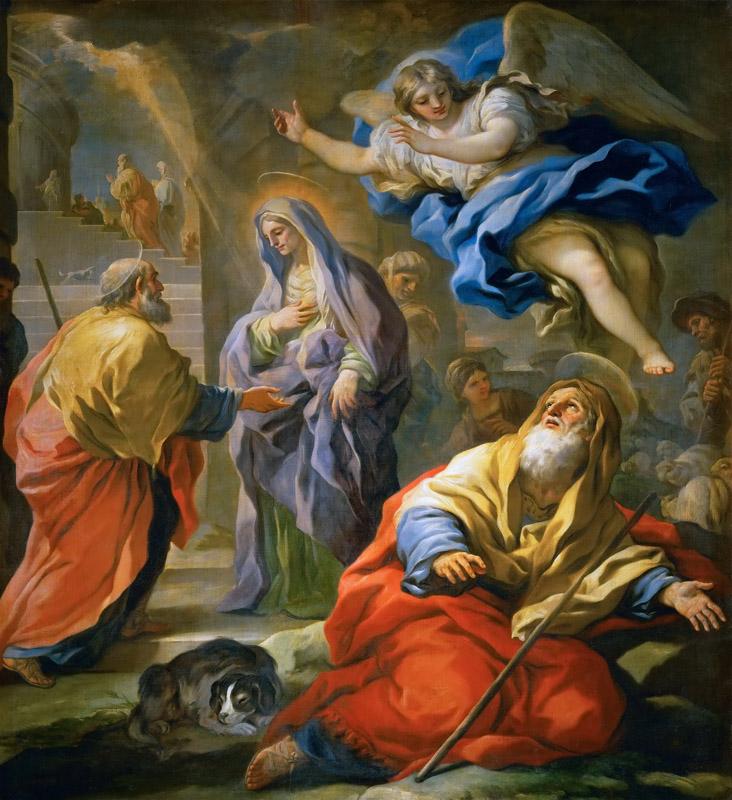 Luca Giordano -- Annunciation to Joachim and Meeting
