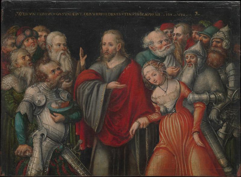 Lucas Cranach the Younger and Workshop--Christ and the Adulteress