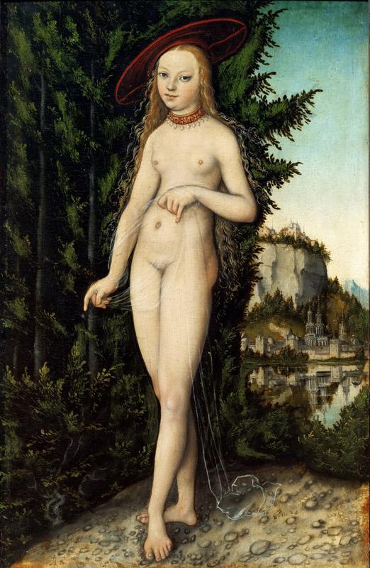 Lucas Cranach the elder-Venus Standing in a Landscape