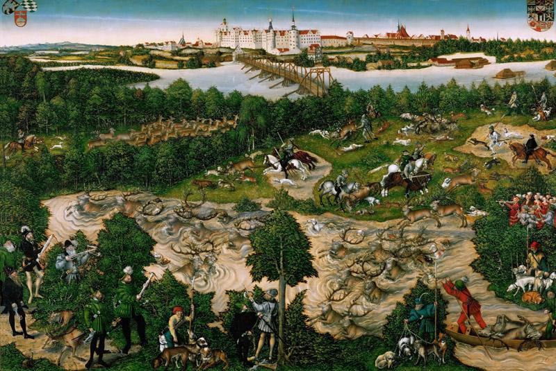 Lucas Cranach the younger -- The Stag hunt of Elector Johann Friedrich