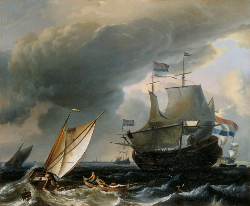 Ludolf Backhuysen I -- Dutch ships off the coast of Amsterdam (Vaisseau Hollandais)