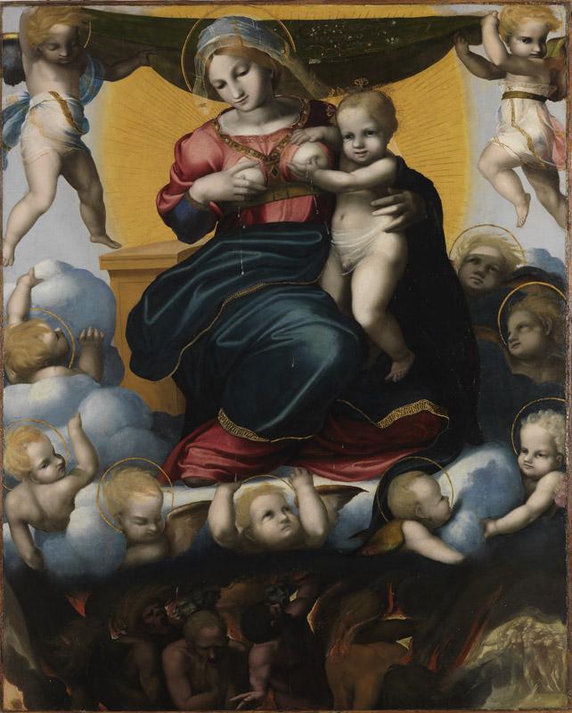 Machuca, Pedro-La Virgen y las animas del Purgatorio-167 cm x 135 cm