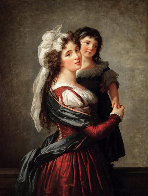 Madame Rousseau and her Daughter, 1789 (oil on canvas)Title -- Vigee-Lebrun