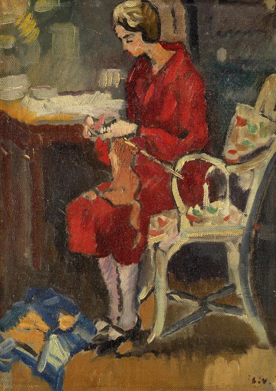 Madame Valtat Knitting, 1929