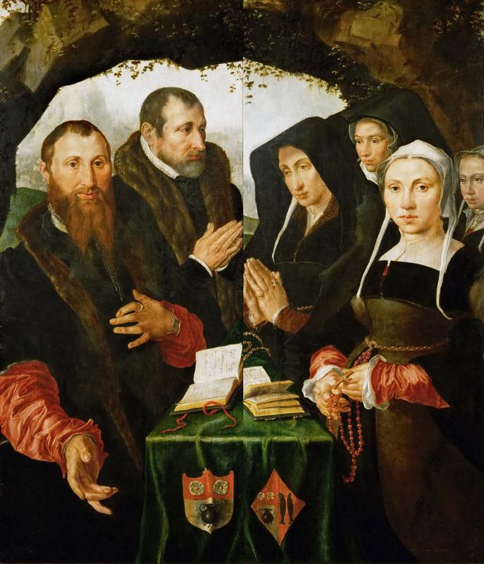 Maerten van Heemskerck (1498-1574) -- Two Altar Panels with Donors