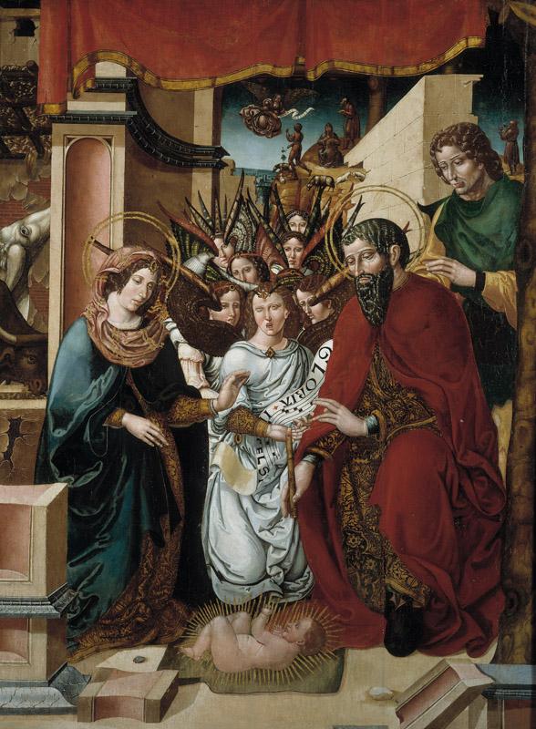 Maestro de Sigena-Nacimiento de Cristo con la Adoracion de los angeles