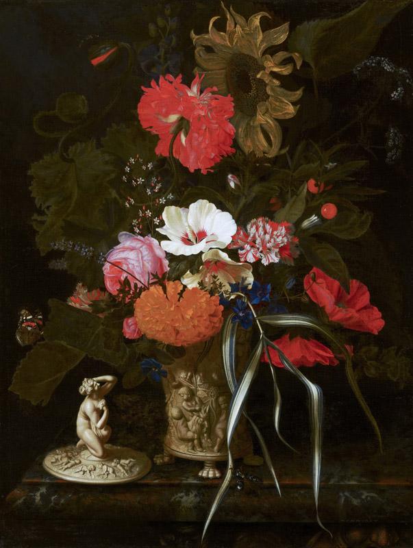 Maria van Oosterwyck - Flowers in an Ornamental Vase