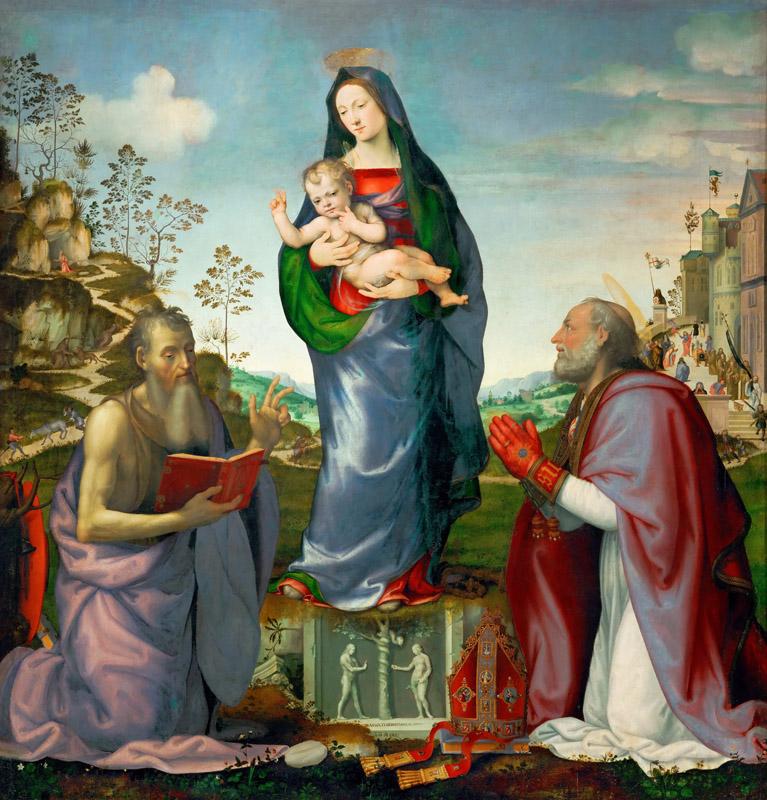 Mariotto Albertinelli (1474-1515) -- Madonna and Child with Saints Jerome and Zenobius
