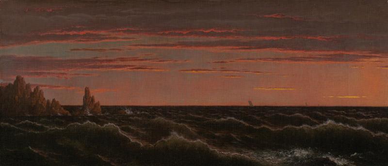 Martin Johnson Heade - Sunset on the Rocks-Newport, 1861