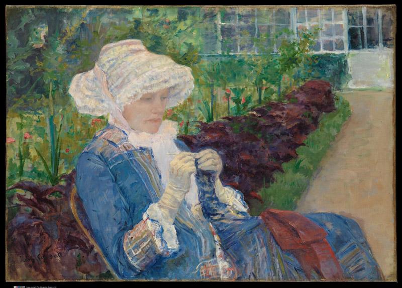 Mary Cassatt--Lydia Crocheting in the Garden at Marly