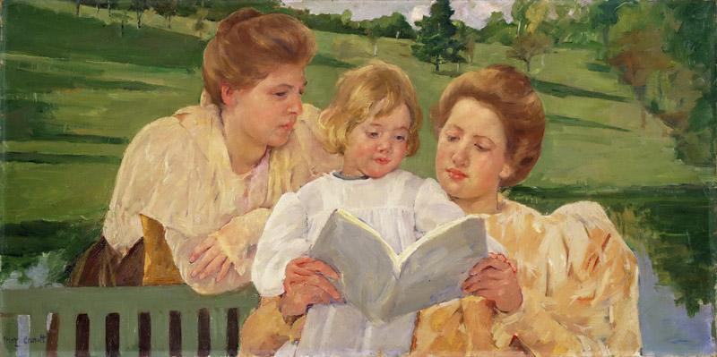 Mary Stevenson Cassatt, American, 1844-1926 -- Family Group Reading