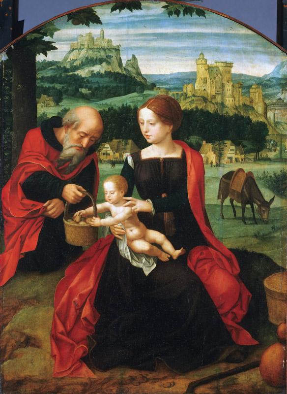 Master of the Female Half-Lengths, Netherlandish (active Antwerp), active c. 1520-c. 1540 -- Rest on the Flight into Egypt