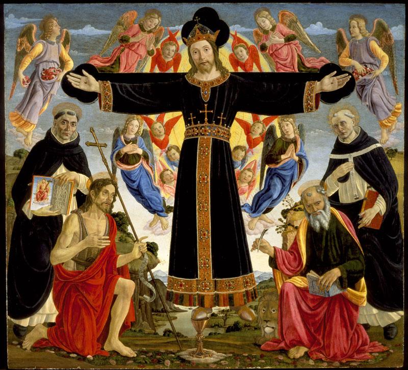 Master of the Fiesole Epiphany - Christ on the Cross with Saints Vincent Ferrer
