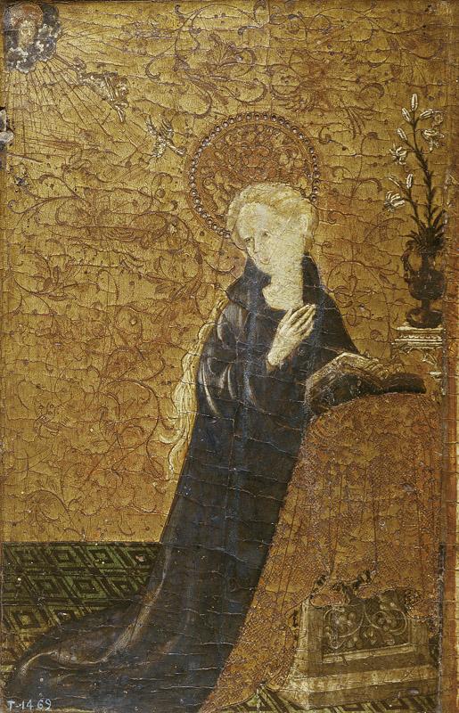Mateu, Jaime (Atribuido a)-La Virgen anunciada-34 cm x 23 cm