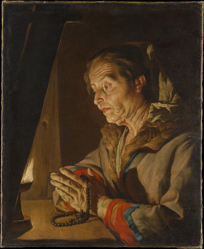 Matthias Stom--Old Woman Praying