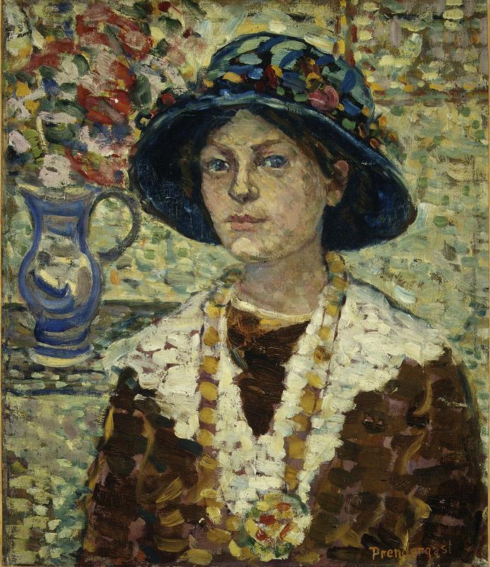 Maurice Brazil Prendergast--Portrait of a Girl with Flowers