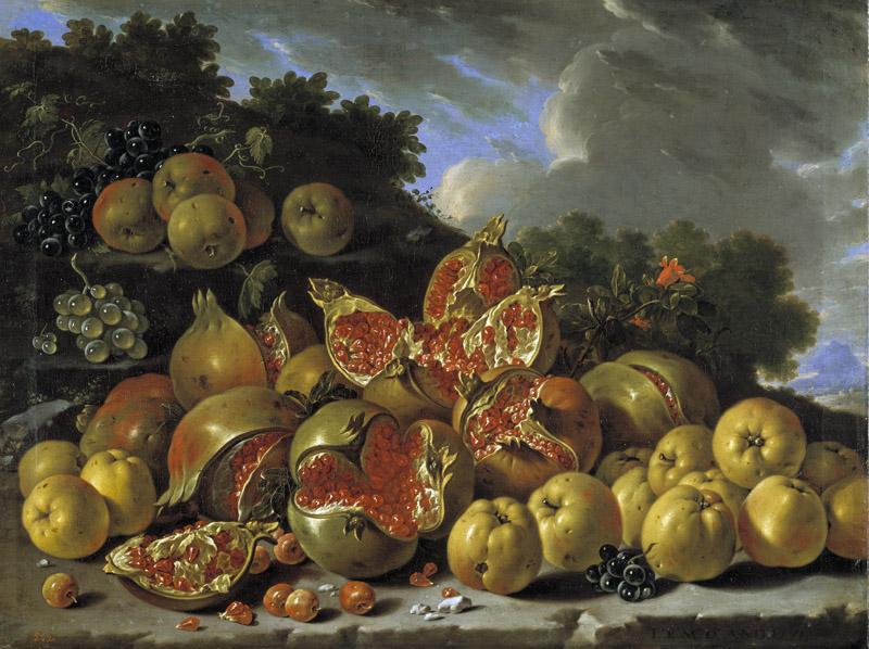 Melendez, Luis Egidio-odegon con granadas, manzanas, acerolas y uvas