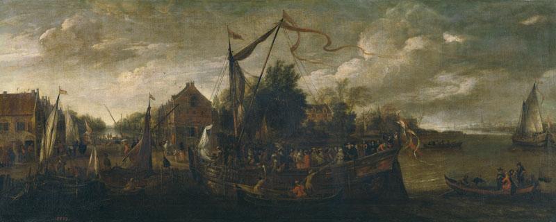 Minderhout, Hendrik van-Embarco para una fiesta-70 cm x 167 cm