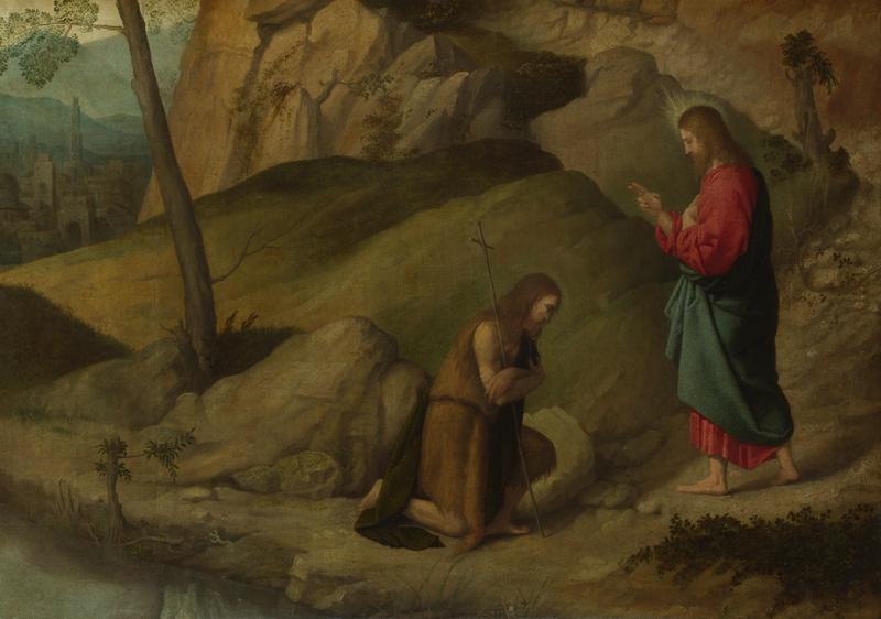 Moretto da Brescia - Christ blessing Saint John the Baptist