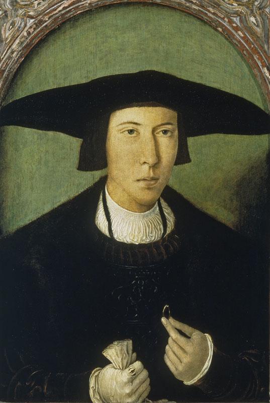 Mostaert, Jan-Retrato de caballero joven-53 cm x 37 cm