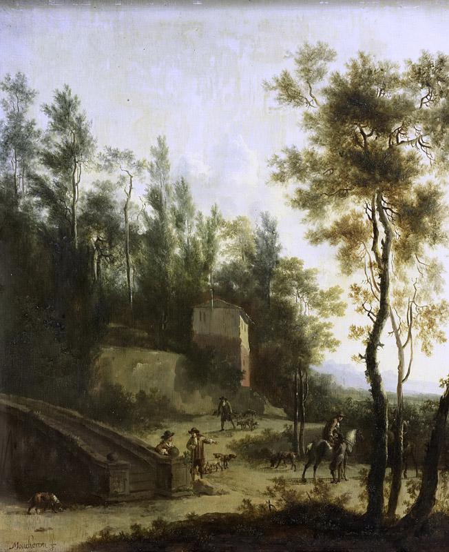 Moucheron, Frederik de -- Italiaans landschap met jagers, 1660-1686
