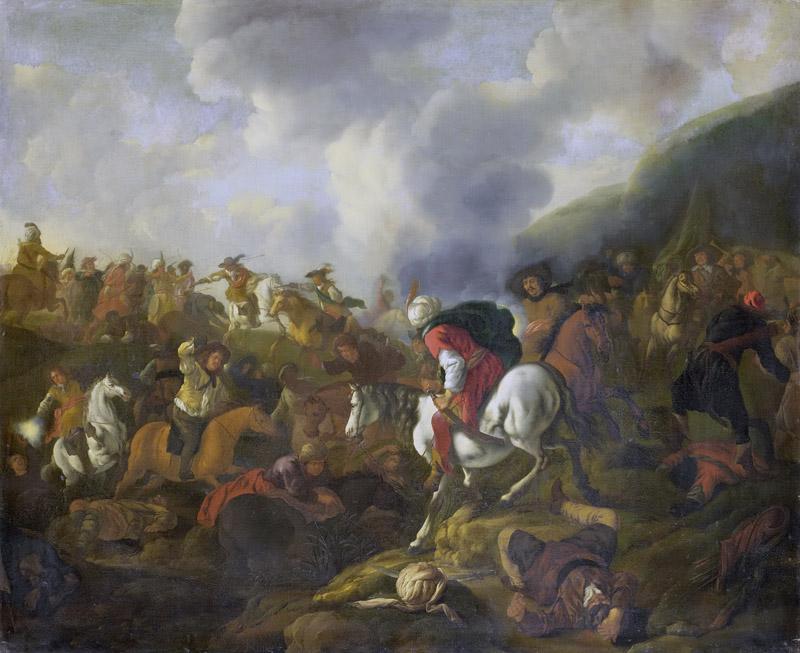 Muller, Jacques -- Ruitergevecht tussen Turkse troepen en troepen van de Oostenrijkse keizer, 1645-1673