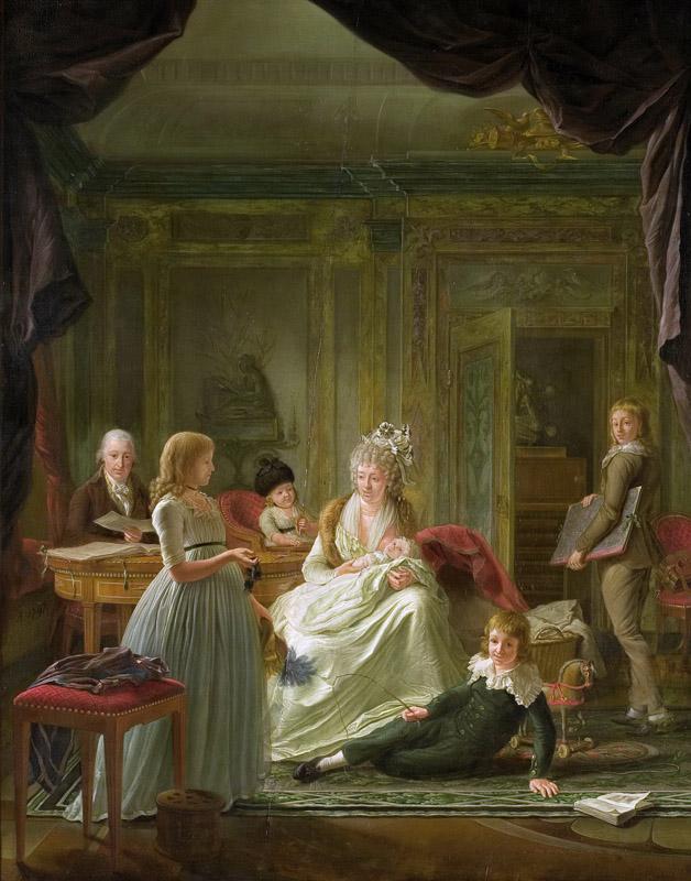 Muys, Nicolaes -- Aernout van Beeftingh (1759-1831) met zijn eerste vrouw Jacoba Maria Boon (1760-1800) en hun kinderen, 1797