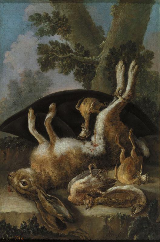 Nani, Mariano-Bodegon de caza- liebre y varias aves-72 cm x 48 cm